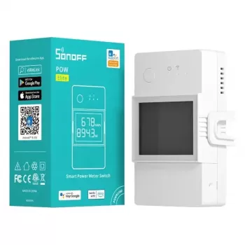 Sonoff POWR316D WiFi Smart Power Meter Switch with Energy Monitoring, 16A, 3500W, LCD Display, Works with Alexa & Google Home
