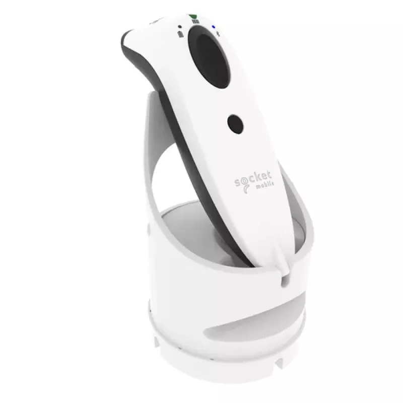 Socket Mobile SocketScan S720 Handheld Barcode Scanner 1D 2D Wireless Bluetooth White with Charging Cradle