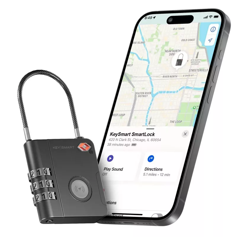 KEYSMART SmartLock TSA Approved Find My Lock Black