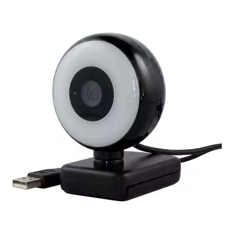 WEMISS CM-A2 Stream Series with Ring Light Full HD Webcam, 1/3 inch CMOS Sensor, Black
