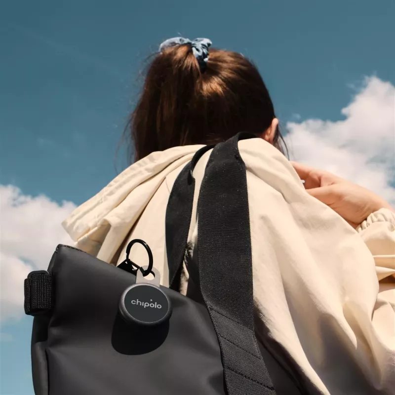 Chipolo CARD & LOOP Rechargeable Bluetooth Tracker Bundle for iOS & Android, Charcoal