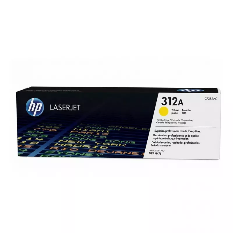 HP 312A (CF382AC) Original Toner Cartridge, Yellow, 2,700 Pages