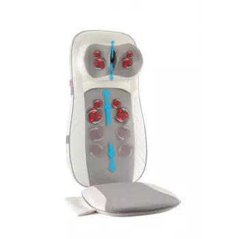 Medivon Luna Sitting Massage Mat with Heat, 8 Motors, 4 Zones, 5 Programs, 3 Intensities, Timer, Foldable, Beige