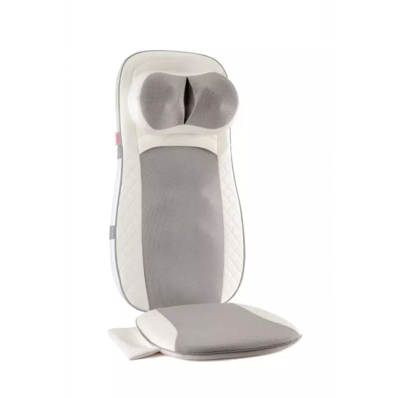 Medivon Luna Sitting Massage Mat with Heat, 8 Motors, 4 Zones, 5 Programs, 3 Intensities, Timer, Foldable, Beige