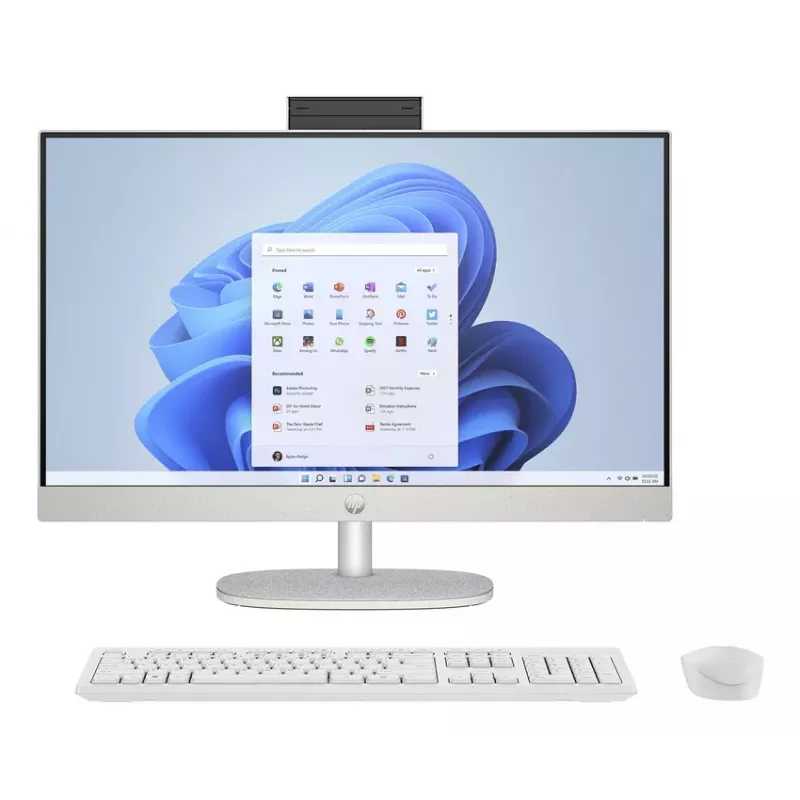 HP All-in-One 24-cr0061nf, AMD Ryzen 7 7730U, 16GB RAM, 1TB SSD, 23.8 inch Full HD IPS, Windows 11 Home, White