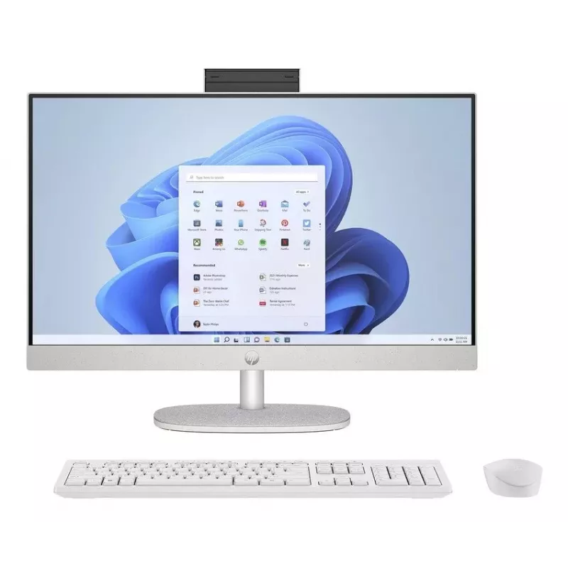 HP All-in-One 24-cr0061nf, AMD Ryzen 7 7730U, 16GB RAM, 1TB SSD, 23.8 inch Full HD IPS, Windows 11 Home, White