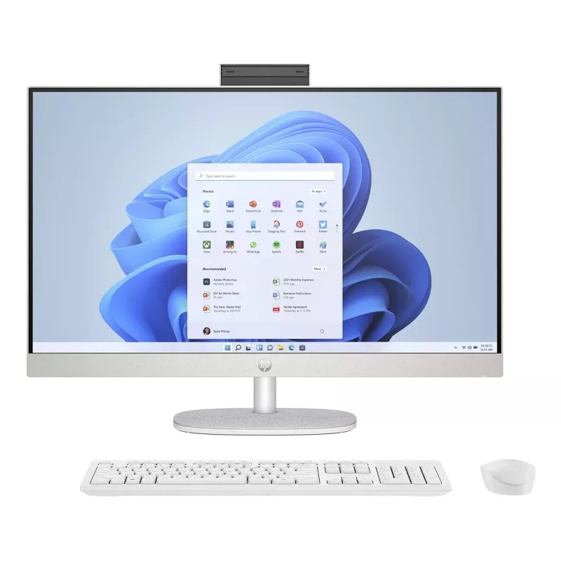 HP All-in-One 27-cr0045nf Desktop PC, AMD Ryzen 7 7730U, 16 GB RAM, 512 GB SSD, 27 inch Full HD IPS Display, Windows 11 Home, White (Refurbished)