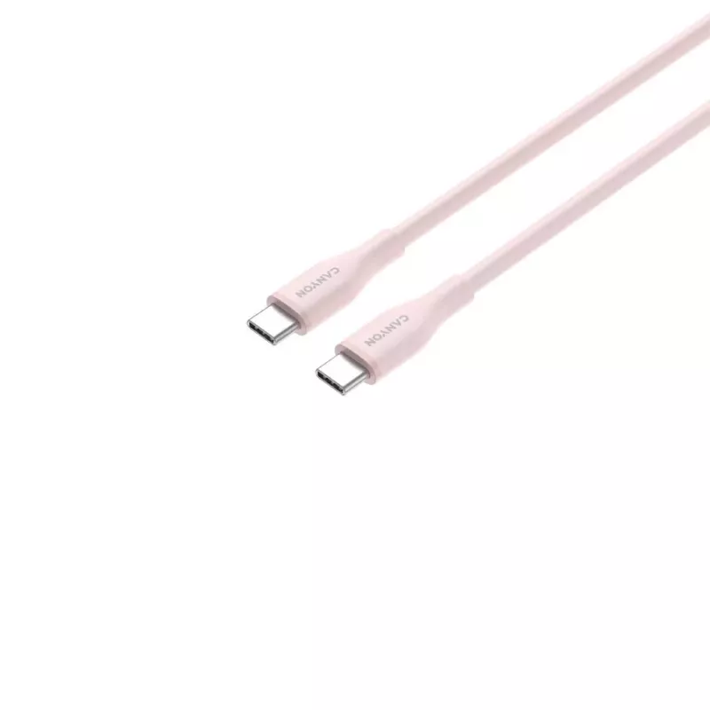CANYON USB-C to USB-C Cable 60W 1m Silicone Pink Sand