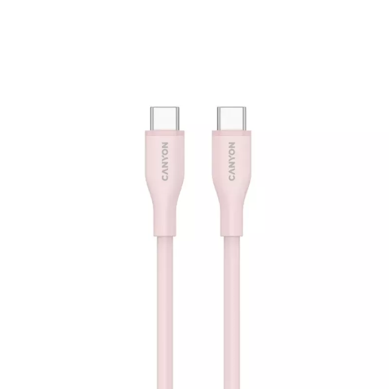CANYON USB-C to USB-C Cable 60W 1m Silicone Pink Sand