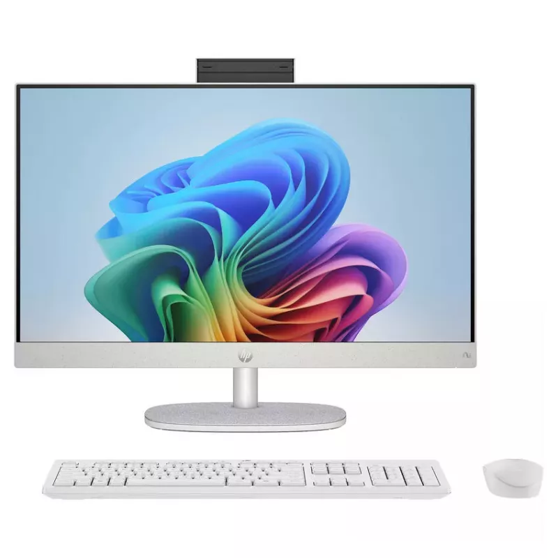 HP All-in-One NGAI 24-ct2001na Desktop PC, AMD Ryzen 5 8500G, 16GB DDR5, 512GB SSD, 23.8 inch FHD IPS, Windows 11 Home, Snow White