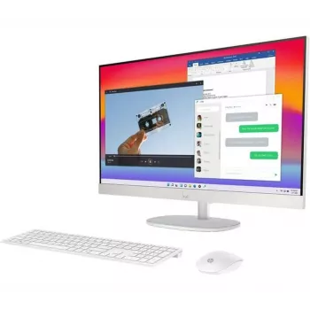 HP All-in-One 24-cr2002na Desktop PC, Intel Core Ultra 5 225U, 8GB DDR5 RAM, 256GB SSD, 23.8 inch Full HD IPS Display, Windows 11 Home, Wireless Keyboard & Mouse