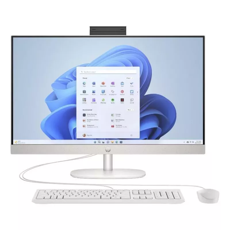 HP All-in-One 27-cr0046na Desktop PC, 27 inch FHD IPS, Intel Core i5-1334U, 8GB RAM, 512GB SSD, Windows 11 Home, White