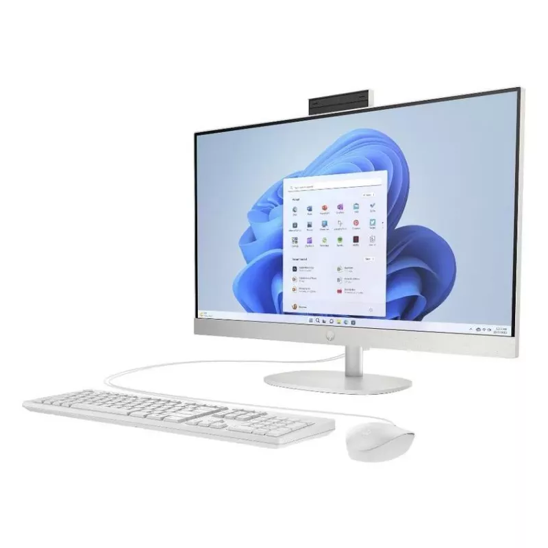 HP All-in-One 27-cr0046na Desktop PC, 27 inch FHD IPS, Intel Core i5-1334U, 8GB RAM, 512GB SSD, Windows 11 Home, White
