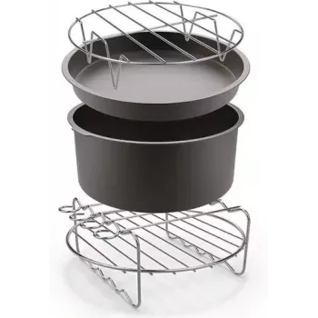 TEFAL Easy Fry Accessory Set for OBH Nordica XXL Airfryer Models - Baking Pan, Skewer Rack, 5 Skewers