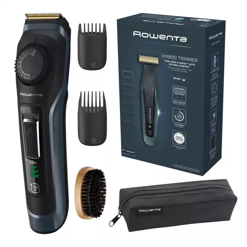 Rowenta Beard Trimmer TN3804E0 Virtuo Cordless 39 Length Steps Black/Blue