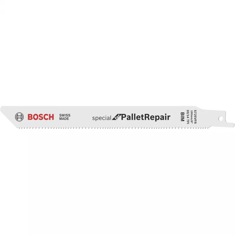 BOSCH S 725 VFR Reciprocating Saw Blade for Pallet Repair, Bi-Metal, 190mm, 100-Piece Pack