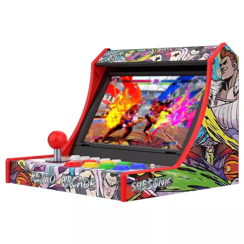 Subsonic Retro Arcade Arcade Stick / Fight Stick for PC, PS3, PS4, Nintendo Switch, Xbox One, Xbox Series X/S, USB-A, 2.5 m Cable, Black/Red