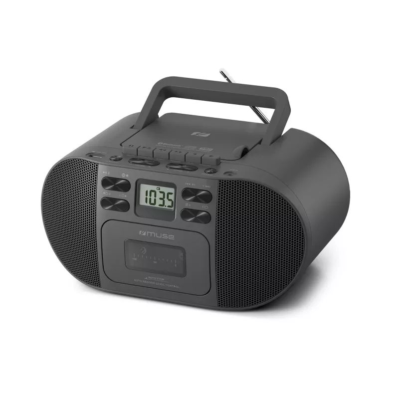 Muse M-188RDC CD Boombox with Bluetooth, FM Radio, USB, Black