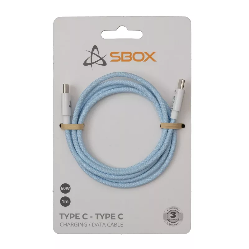 SBOX USB-C to USB-C Cable 1m Blue - Charging & Data Sync