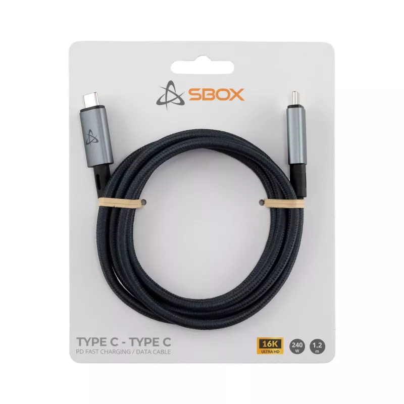 SBOX USB-C to USB-C Cable 1.2m 240W 80 Gbps 16K/60Hz