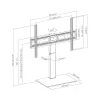 SBOX FS-306 LED TV Floor Mount 37-75 inch, Height Adjustable, Tilt & Swivel, Black