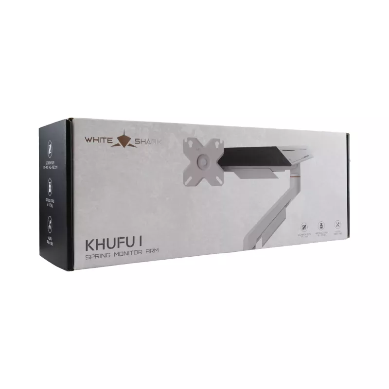 White Shark KHUFU-I GMS-3210 Single Monitor Desktop Mount for 17 inch-32 inch Screens, Black