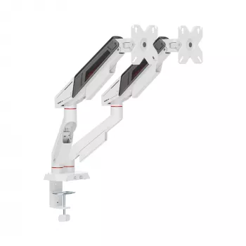 White Shark KHUFU-II GMS-3211 Dual Monitor Desktop Mount - Gas Spring, 17 inch-32 inch, 9kg per Arm, Black