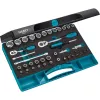 HAZET Socket Set, 1/4 and 3/8 inch, 46-Piece (with 2 Reversible Ratchets and Sockets)