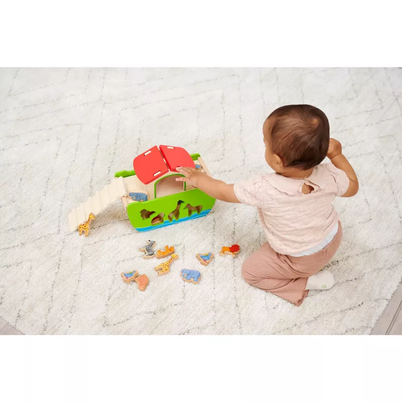 SIMBA-DICKIE Noah's Ark Wooden Plug-in Game (21 Pieces)