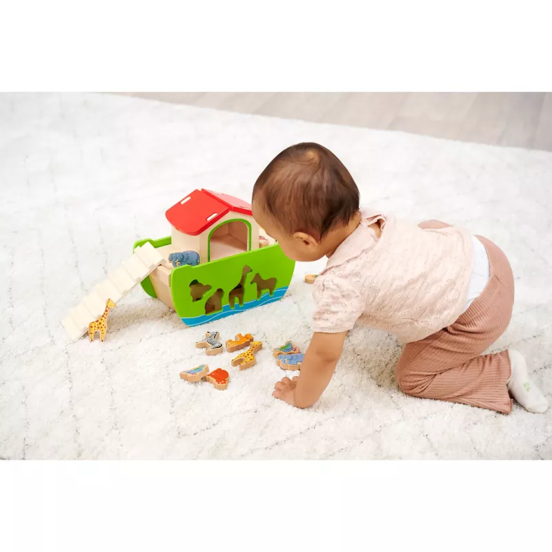 SIMBA-DICKIE Noah's Ark Wooden Plug-in Game (21 Pieces)