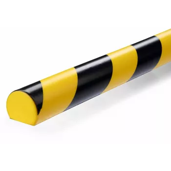 Durable S32R Floor Cable Protector, PVC, Black/Yellow, Rounded, 1000 mm