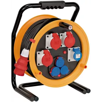 Brennenstuhl 1319110010 Cable Reel 40m H07RN-F 3G2.5 IP44 4 Schuko Sockets Black/Orange