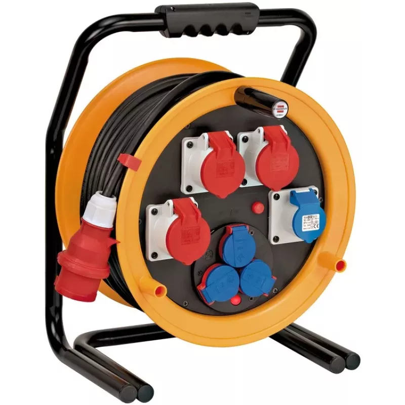 Brennenstuhl 1319110010 Cable Reel 40m H07RN-F 3G2.5 IP44 4 Schuko Sockets Black/Orange
