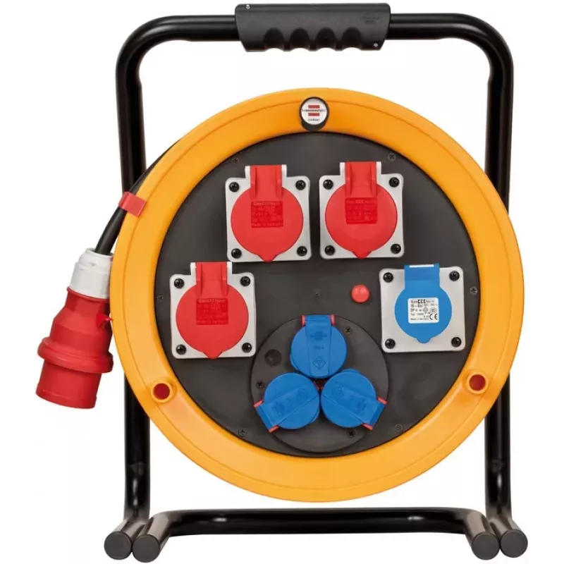 Brennenstuhl 1319110010 Cable Reel 40m H07RN-F 3G2.5 IP44 4 Schuko Sockets Black/Orange
