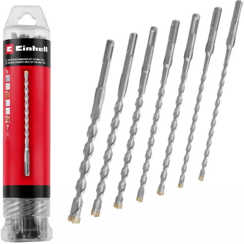 EINHELL-KWB SDS-plus Hammer Drill Bit Set, Ø 6-14 mm (7-piece, 210 mm)