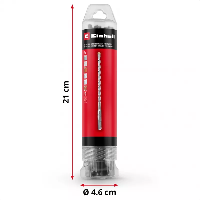 EINHELL-KWB SDS-plus Hammer Drill Bit Set, Ø 6-14 mm (7-piece, 210 mm)