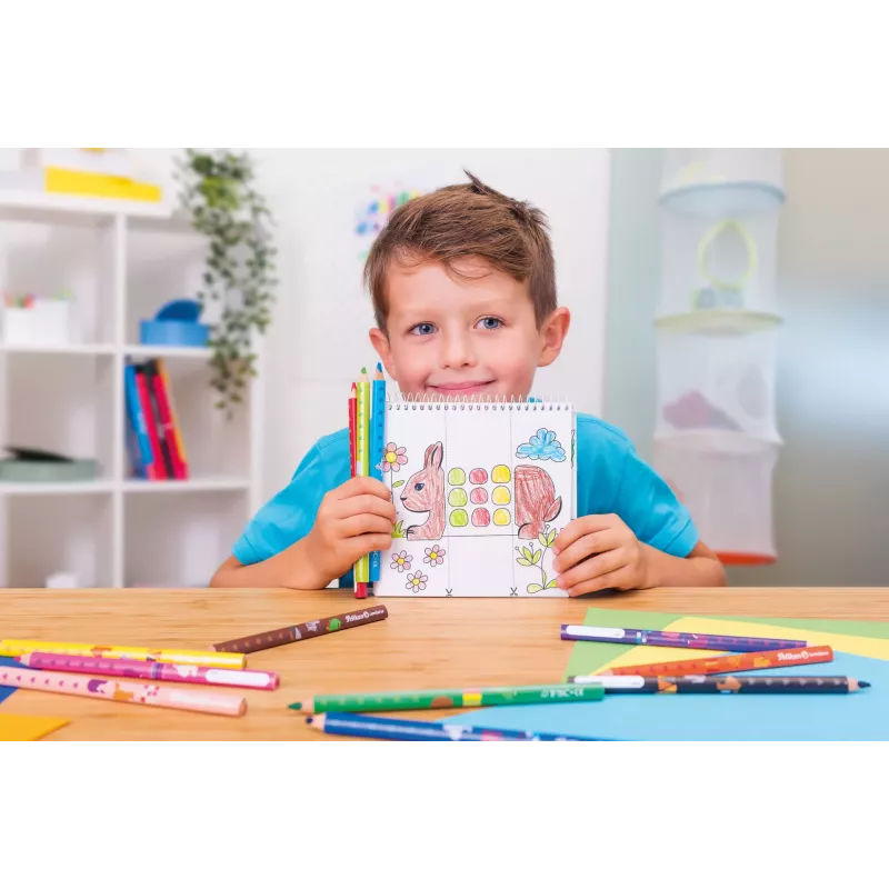 Pelikan 811231 Coloring Set, 15 Pages, Boys/Girls, Colored Pencils Included, Picture Set to Color