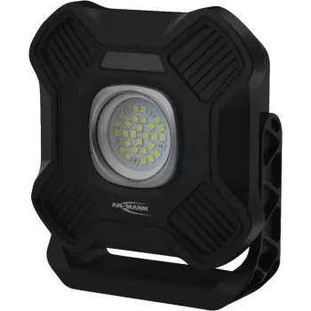 ANSMANN WL2000R Rechargeable LED Work Light, Black, 20W, 2000lm, with Magnet, Hanging Hook, Tripod - 1 Piece (1600-0755)