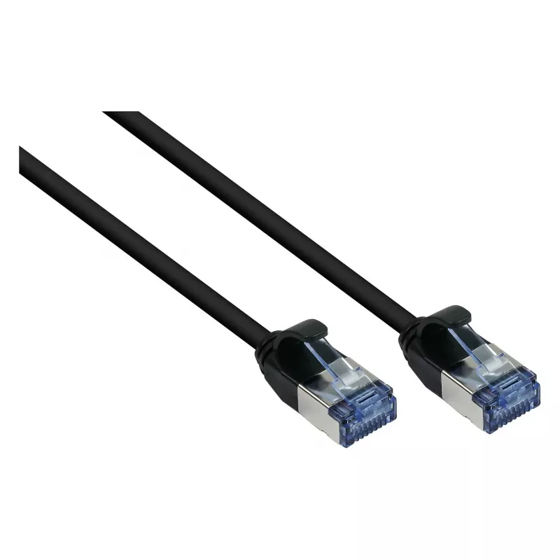 GoodConnections RNS® SlimLine Cat.6A U/FTP Patch Cable, LSZH, 500MHz, Copper, Black, 2m