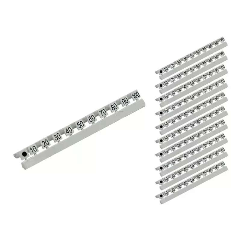 GoodConnections Number Markers for LC Fiber Optic Cables, Marking 10 to 254.00 cm (100) in Tens Steps, 10-Piece Set, Good Connections® (GC-N0071)