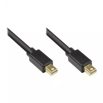 GoodConnections Mini DisplayPort 1.2 Cable, Male to Male, Gold-Plated, Black, 1m