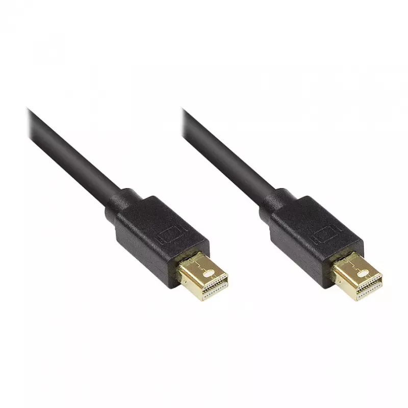 GoodConnections Mini DisplayPort 1.2 Cable, Male to Male, Gold-Plated, Black, 1m