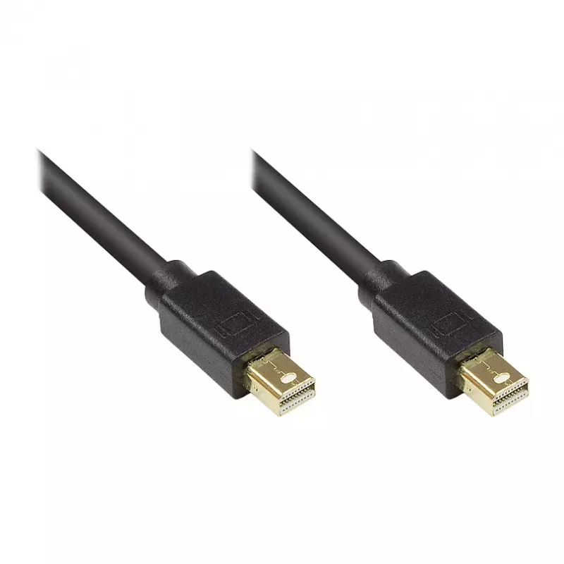 GoodConnections Mini DisplayPort 1.1 Cable, Male to Male, Gold-Plated, Black, 3m