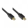 GoodConnections Mini DisplayPort 1.1 Cable, Male to Male, Gold-Plated, Black, 5m