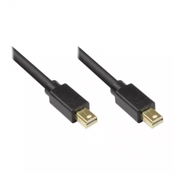 GoodConnections Mini DisplayPort 1.1 Cable, Male to Male, Gold-Plated, Black, 5m