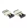 GoodConnections SC/UPC Duplex Fiber Optic Adapter, OM2 Multimode, Ceramic Sleeve, Plastic Housing, Flanged, Grey (LW-K207)