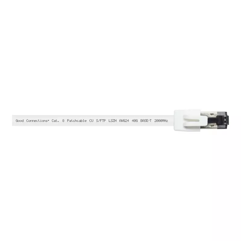 GoodConnections RNS® Cat.8.1 S/FTP Patch Cable, PiMF, LSZH, 2000MHz, 40Gbit/s, White, 0.5m