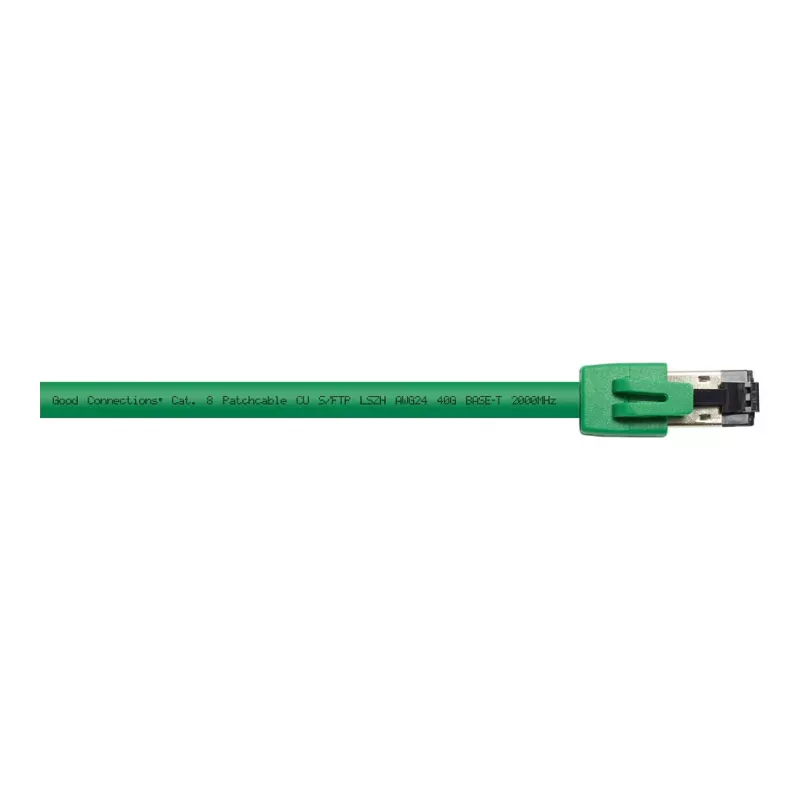 GoodConnections RNS® Patch Cable Cat. 8.1, S/FTP, PiMF, LSZH, 2000MHz, 40Gbit/s, Green, 1.5m