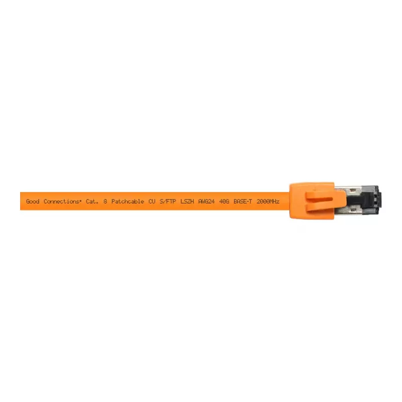 GoodConnections RNS® Cat.8.1 S/FTP Patch Cable, LSZH, 2000MHz, 40Gbit/s, Orange, 1.5m
