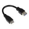 GoodConnections USB 3.0 OTG Adapter Cable, Micro USB B Male to USB-A Female, Black, 0.1m